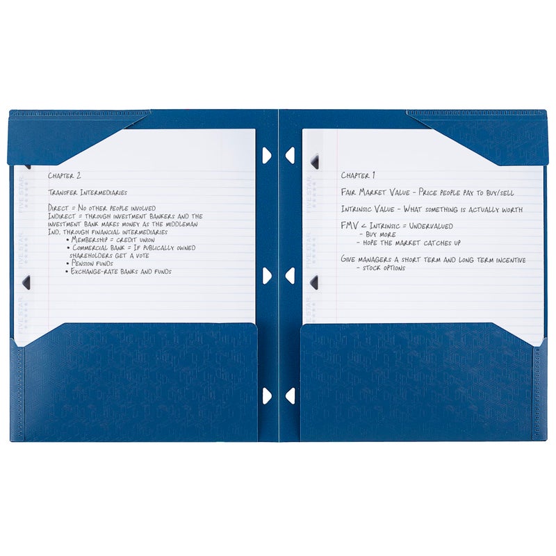 Five Star 2-Pocket Folder, Plastic Folder with Stay-Put Tabs, Fits 3-Ring Binder, Holds 8-1/2"" x 11"" Paper, Pacific Blue (333420C-ECM) - Image 3